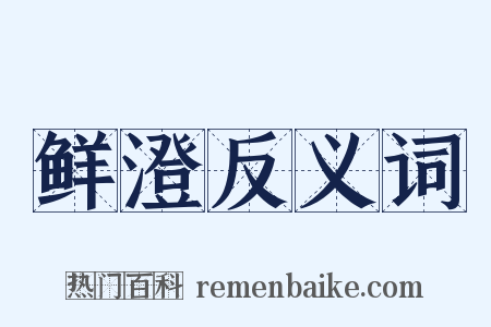 鲜澄反义词是什么意思的图片